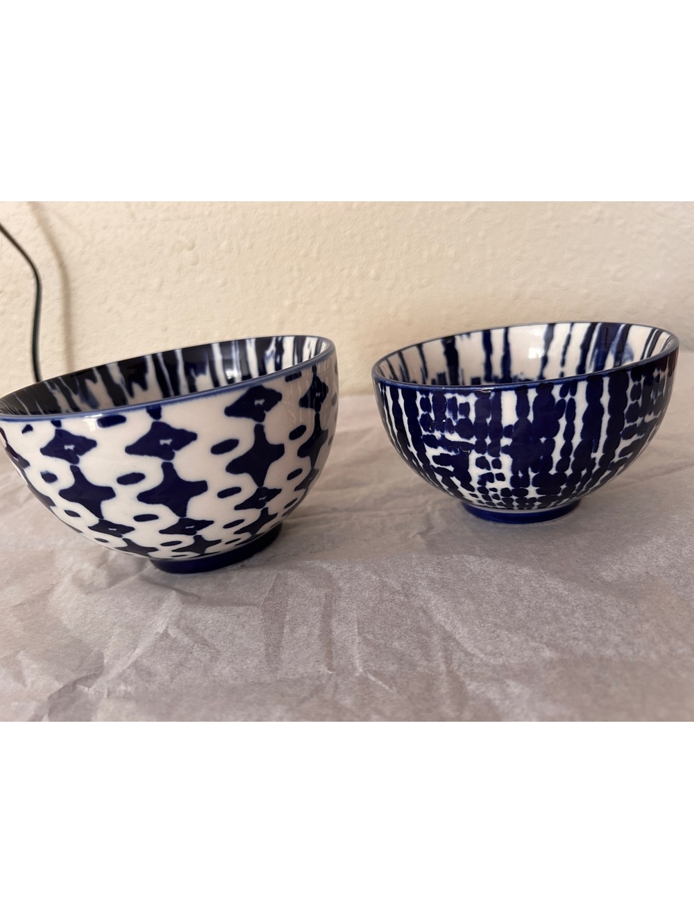 West Elm Blue and White Bowls Set of 2